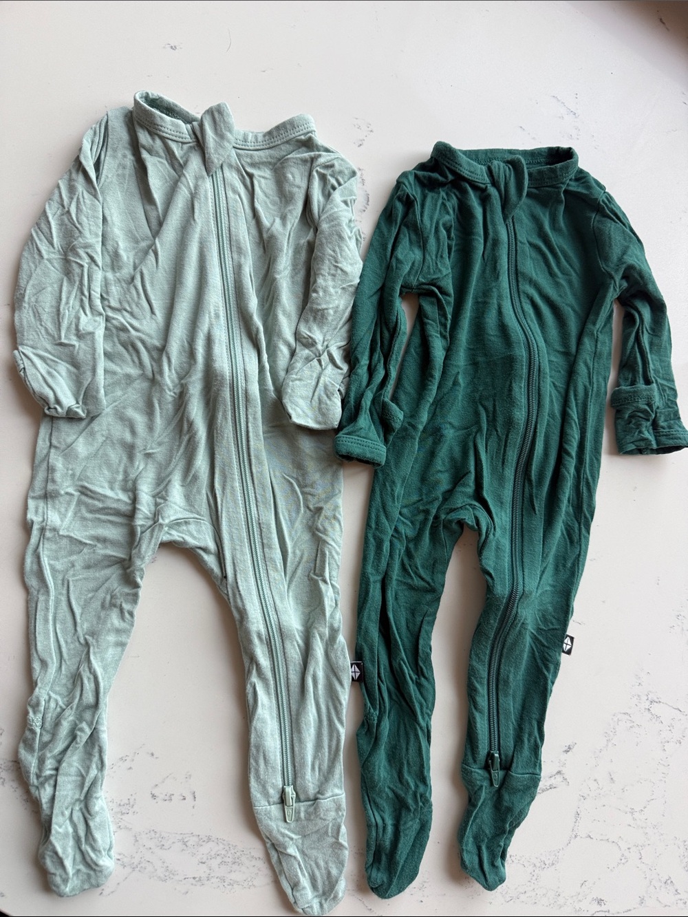 Kyte Baby Long Sleeve Unisex Zippered Footie one Piece Baby 0-3 months in Green